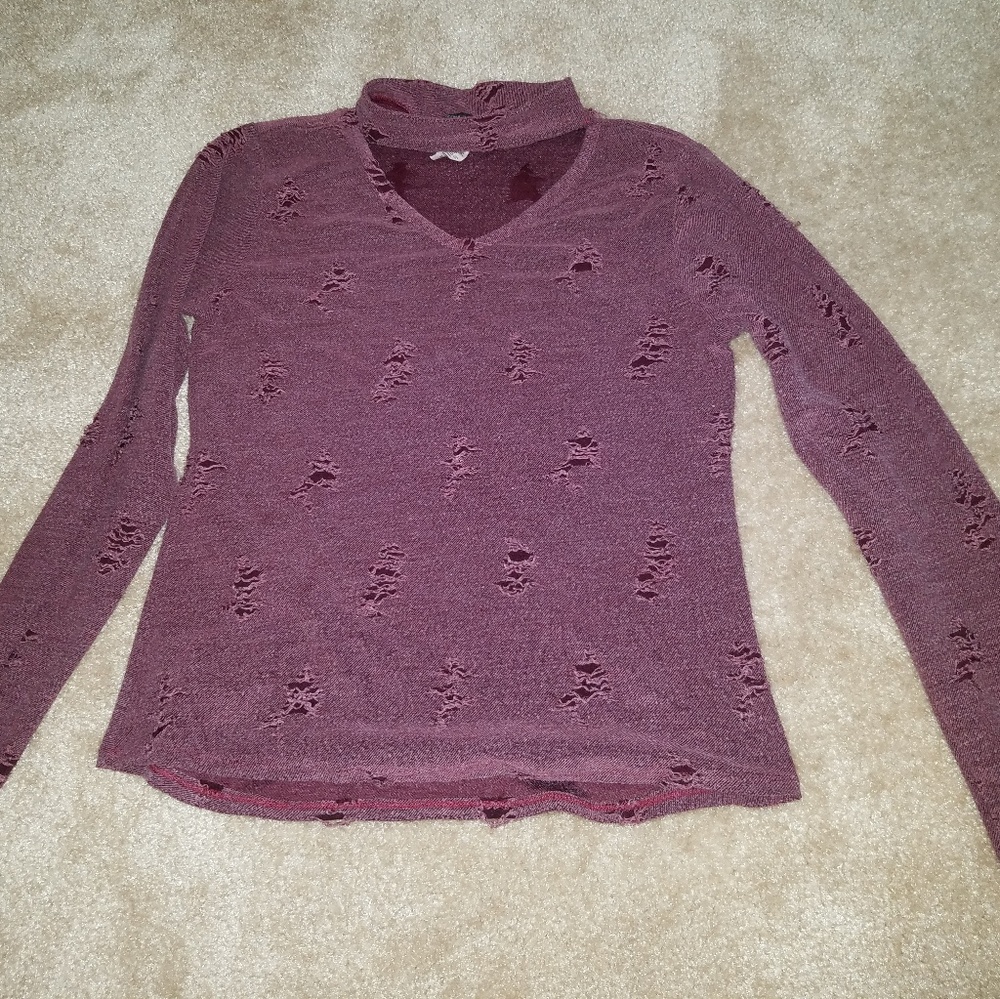 Ripped long sleeve shirt